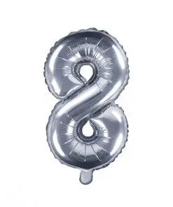 ballon chiffre 8 argent