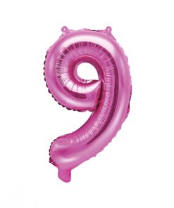 ballon chiffre 9 rose