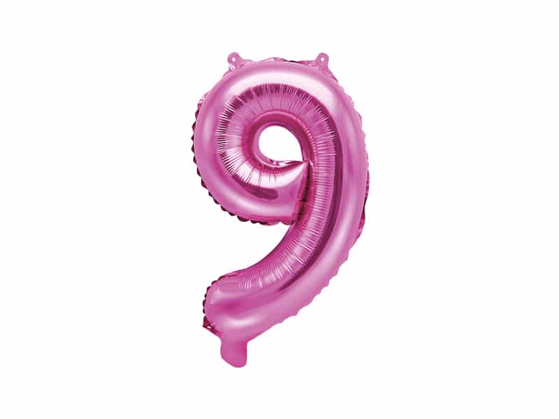 ballon chiffre 9 rose