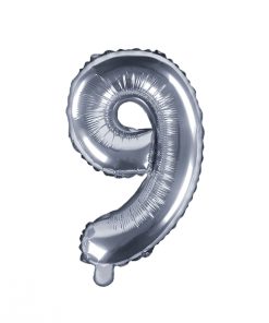 ballon chiffre 9 argent