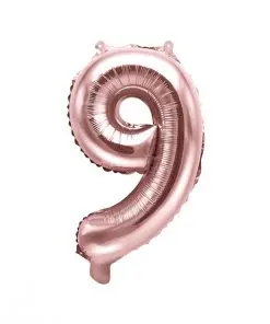 ballon chiffre 9 rose gold
