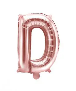 ballon lettre D rose gold