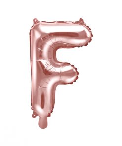 ballon lettre F rose gold
