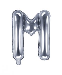ballon lettre M argent
