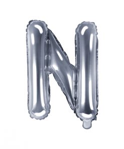 ballon lettre N argent