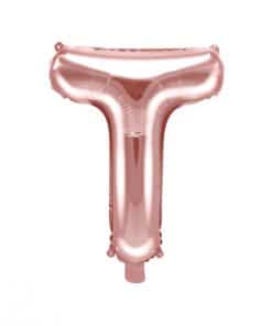 ballon lettre T rose gold