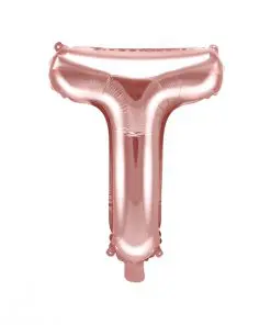ballon lettre T rose gold