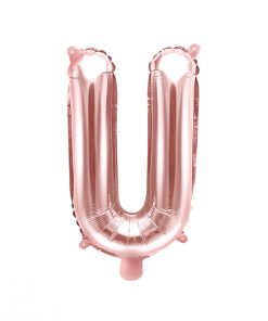ballon lettre U rose gold