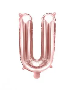 ballon lettre U rose gold
