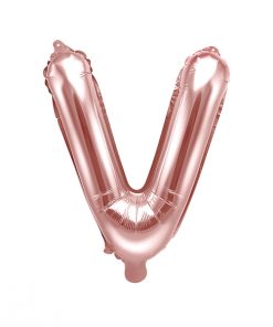 ballon lettre V rose gold