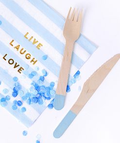 Alternative view of Couverts en bois - Bleu ciel - Lot de 18