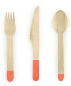 couverts en bois orange