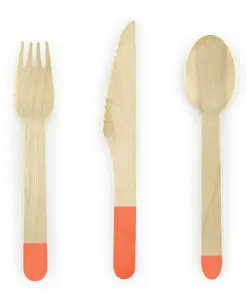 couverts en bois orange