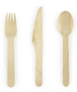 couverts en bois naturel