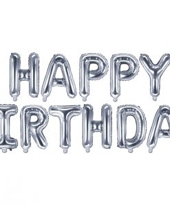 Alternative view of Ballons lettres " Happy Birthday" - Argent