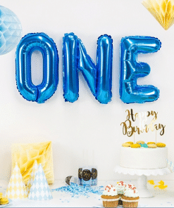 ballon lettre bleu turquoise