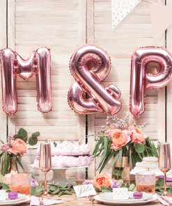ballon lettre rose gold