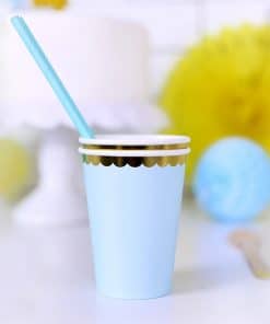 Alternative view of Gobelet Bleu ciel/Or - 220 ml-Lot de 6