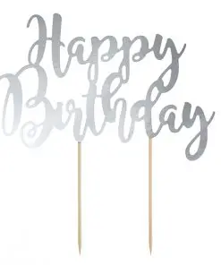 pic happy birthday argenté