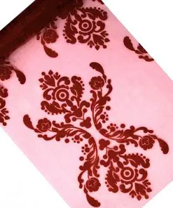 chemin de table organza bordeaux