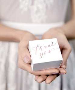 contenant à dragées mariage -Thank you -rose gold-lot de 10