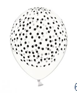 ballon blanc -pois noir dinosaure