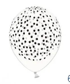 ballon blanc -pois noir dinosaure