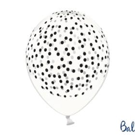 ballon blanc -pois noir dinosaure