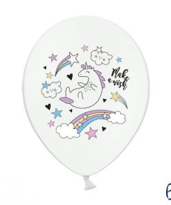 ballons blancs imprimés licorne