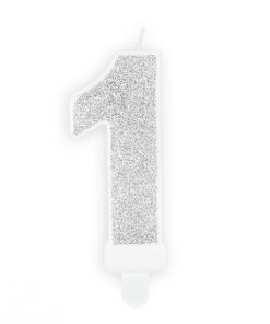 bougie d'anniversaire 1 argent