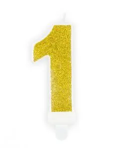 bougie d'anniversaire 1 or