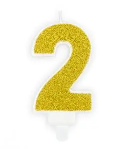 bougie d'anniversaire 2 or