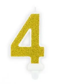bougie d'anniversaire 4 or