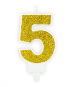 bougie d'anniversaire 5 or