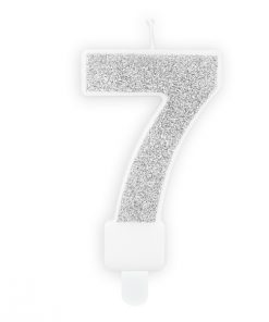 bougie d'anniversaire 7 argent