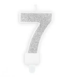 bougie d'anniversaire 7 argent