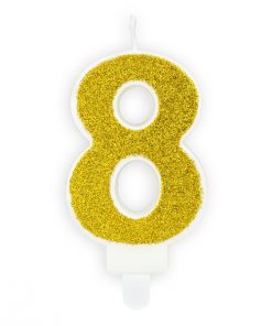 bougie d'anniversaire 8 or