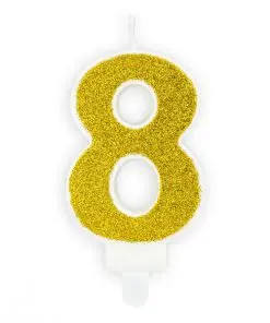 bougie d'anniversaire 8 or