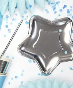 assiette forme étoile argent