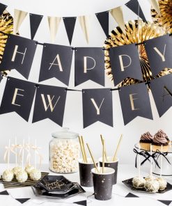 Alternative view of Assiette hexagonale - Noir/Or - Lot de 6