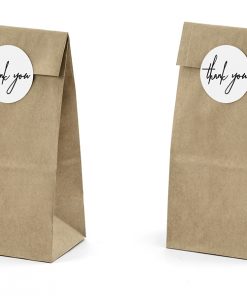sac à dragées kraft thank you-lot de 6