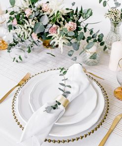 Alternative view of Chemin de table- Organza rayé or