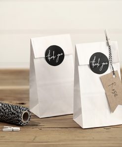 sac à dragées blanc -thank you-lot de 6