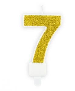 bougie d’anniversaire 7 or