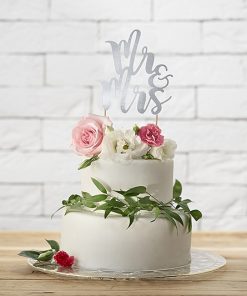 Alternative view of Pic Mariage "Mr Mrs" argenté