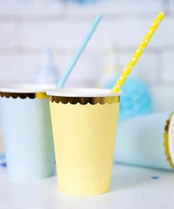 gobelet carton jaune et or 220 ml