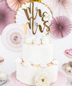 Alternative view of Pic Mariage "Mr Mrs" doré