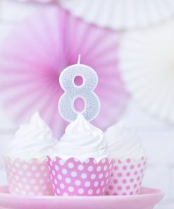 Alternative view of Bougie d'anniversaire-8-Argent