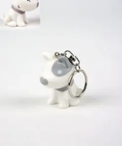 Boite a dragees chien gris turquoise