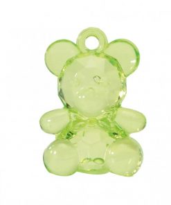 ourson en plexi vert dragees bapteme